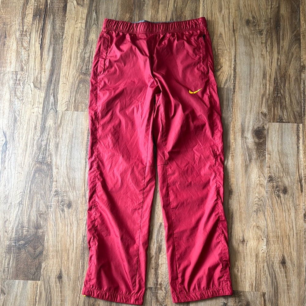 Red & Yellow Nike Athletic Swishy Pants